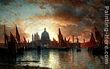 Famous Salute Paintings - Santa Maria della Salute, Sunset